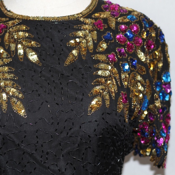 Multi Colored Sequin Beaded Dress - Picture 8 of 15